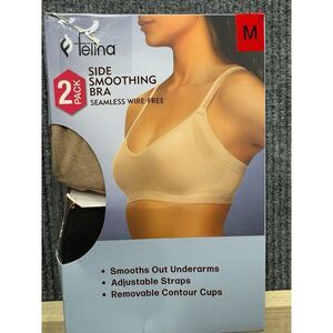 Felina Bra Women's Size Medium 2 Pack Side Smoothing Seamless Wire Free Bra New‎